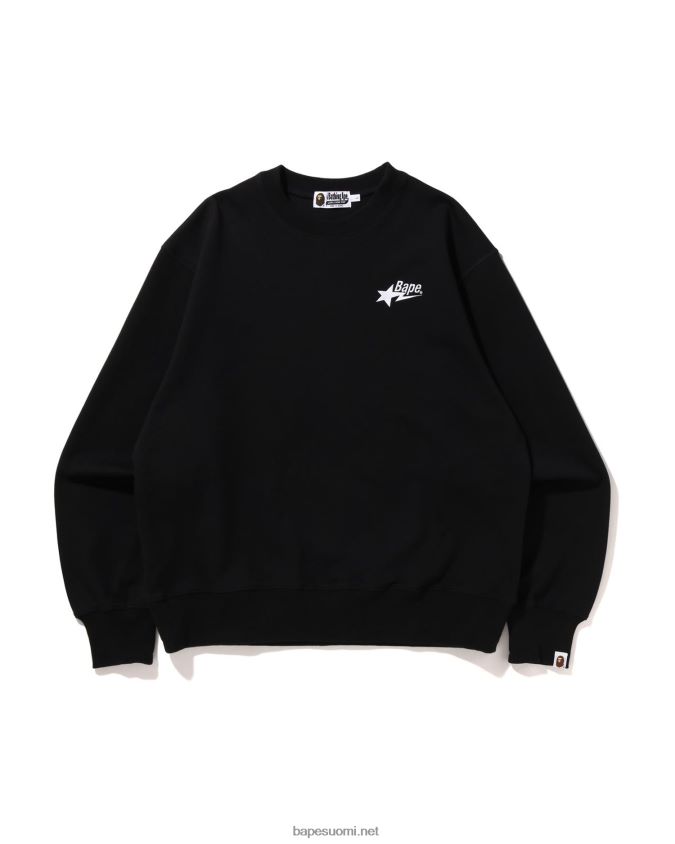 musta miehet A Bathing Ape logo rento istuvuus pyöreä kaula 8HT2D8324