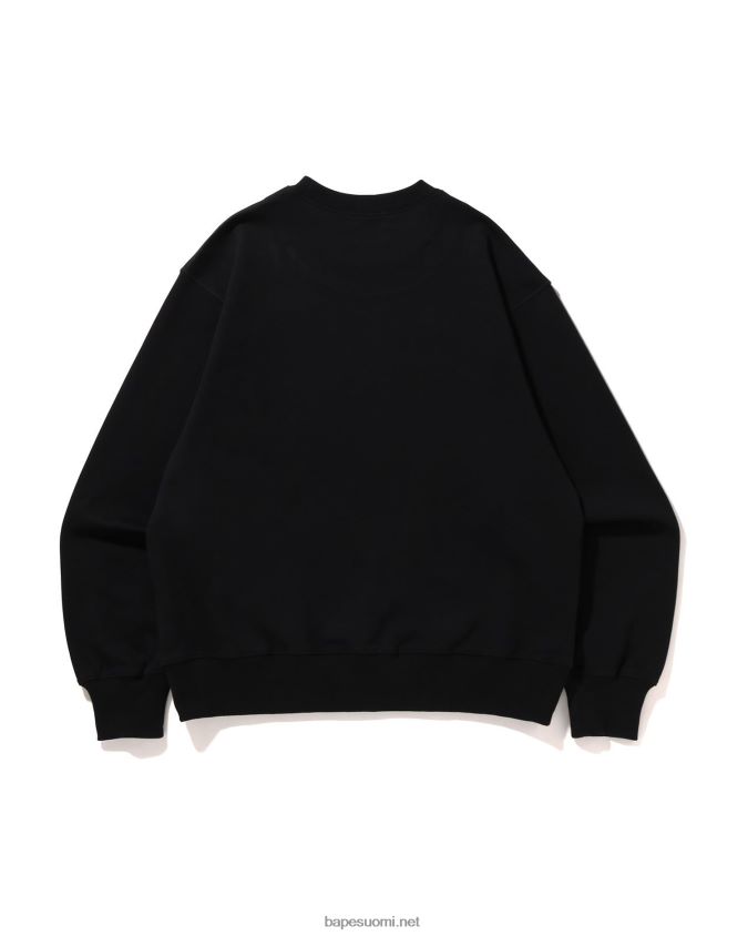 musta miehet A Bathing Ape logo rento istuvuus pyöreä kaula 8HT2D8324