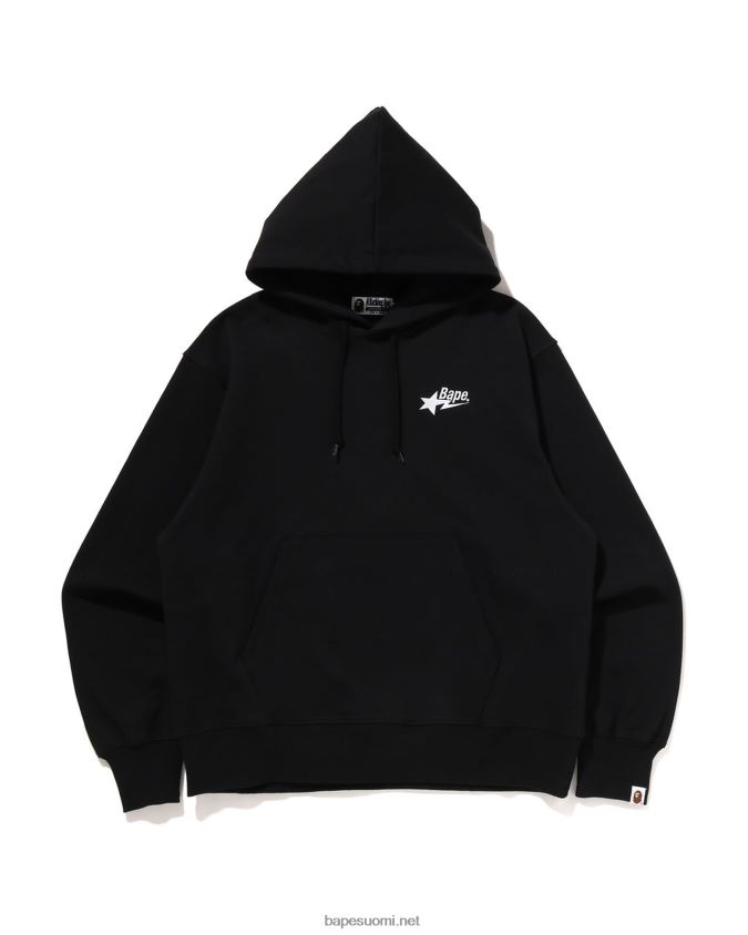musta miehet A Bathing Ape logolla rennon istuva puserohuppari 8HT2D8333