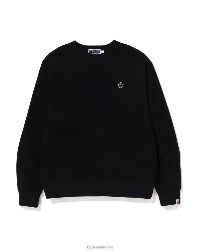 musta miehet A Bathing Ape pään yhden pisteen rento istuvuus crewneck 8HT2D8305