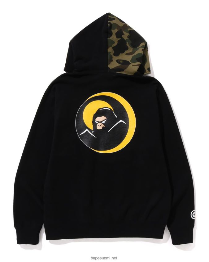 musta miehet A Bathing Ape shadow rennon istuvuuden koko vetoketjullinen huppari 8HT2D8179