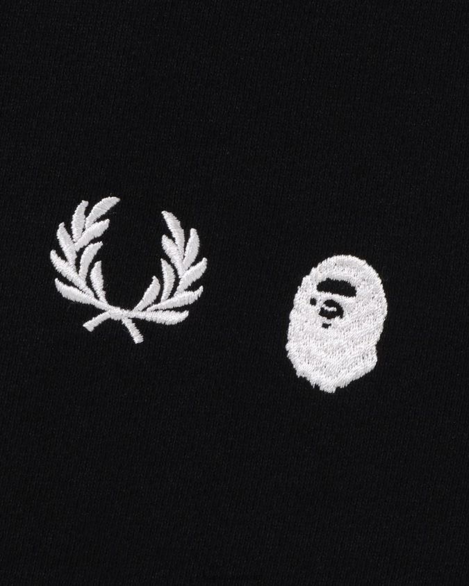 musta miehet A Bathing Ape x fred perryn värinen camo-vetoketjuhuppari 8HT2D8215