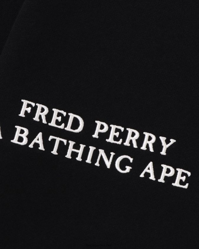 musta miehet A Bathing Ape x fred perryn värinen camo-vetoketjuhuppari 8HT2D8215