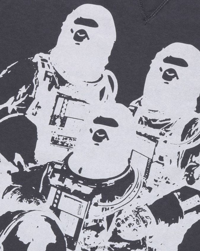 tummanharmaa miehet A Bathing Ape rento istuvuus pyöreä kaula 8HT2D8260