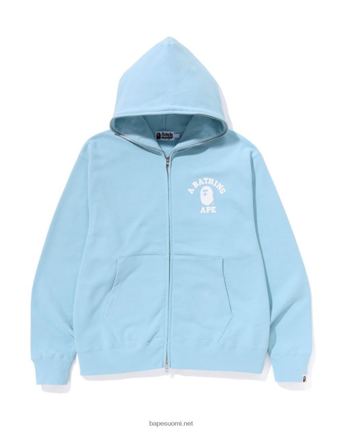 vaaleansininen miehet A Bathing Ape college rennon istuvuuden koko vetoketjullinen huppari 8HT2D8233
