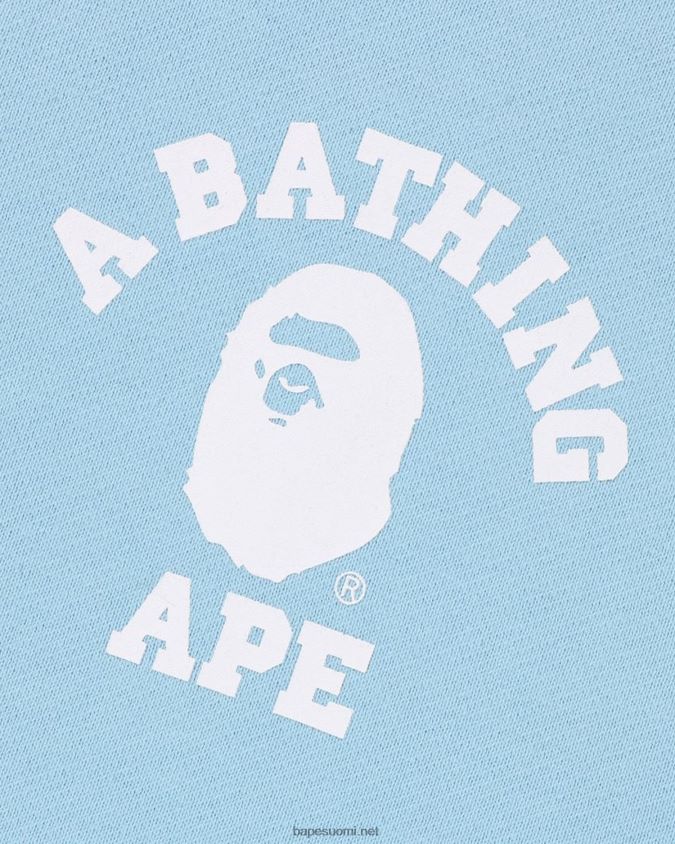 vaaleansininen miehet A Bathing Ape college rennon istuvuuden koko vetoketjullinen huppari 8HT2D8233