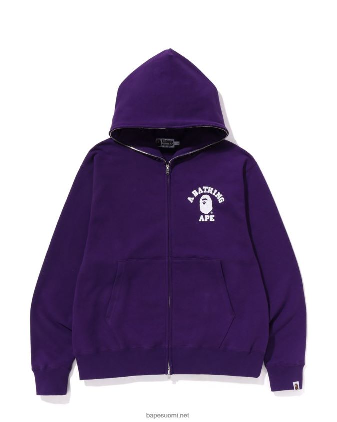 violetti miehet A Bathing Ape college rennon istuvuuden koko vetoketjullinen huppari 8HT2D8237