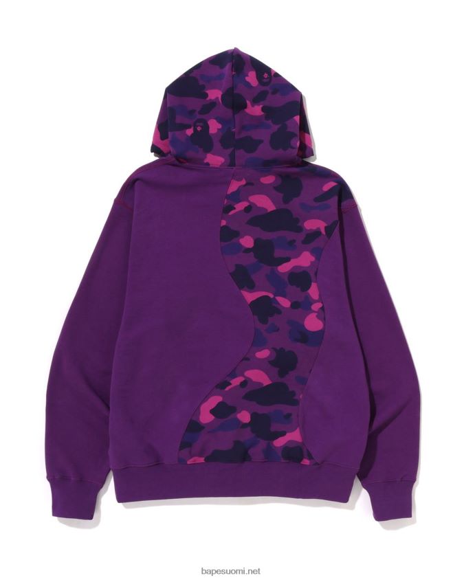 violetti miehet A Bathing Ape värillinen camo college-leikkaus rento huppari 8HT2D8298