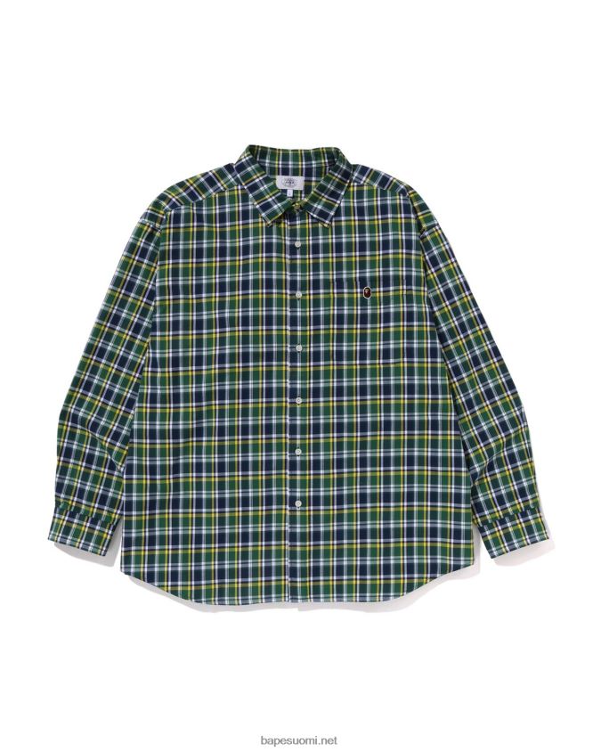 smaragdi miehet A Bathing Ape minicheck löysä paita 8HT2D8230