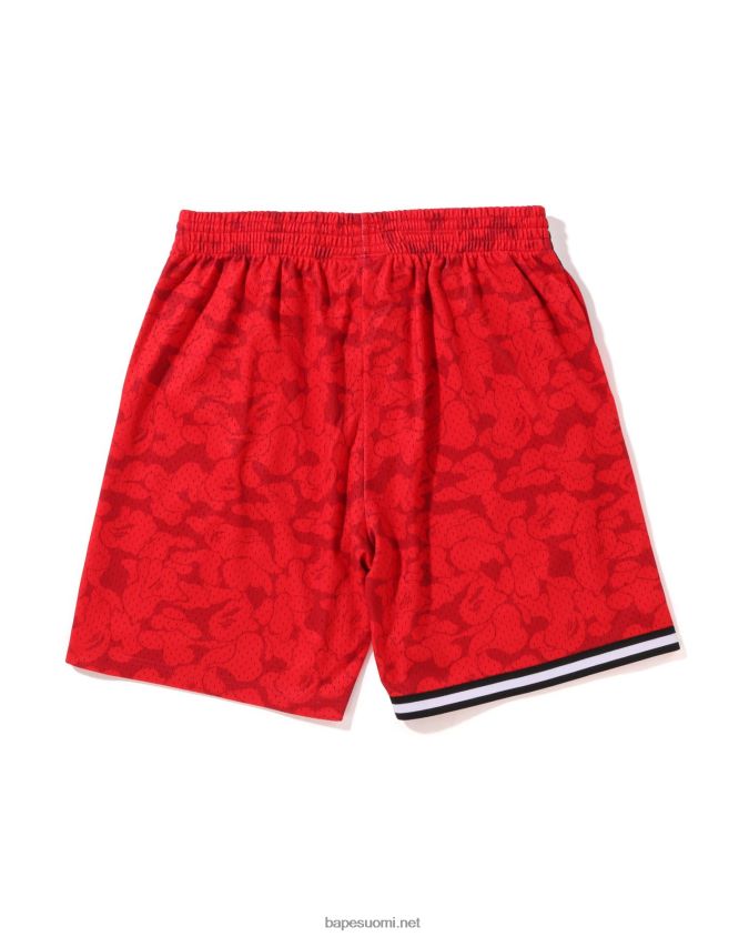 kirkkaan punainen miehet A Bathing Ape x m&n miami heat jersey shortsit 8HT2D8370