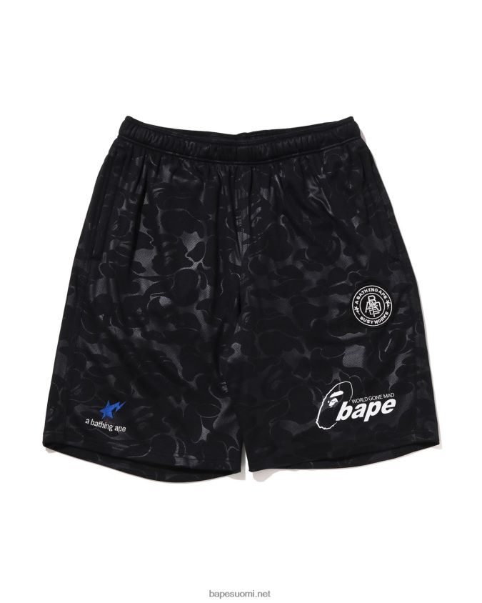 musta miehet A Bathing Ape jalkapallopelishortsit 8HT2D8355
