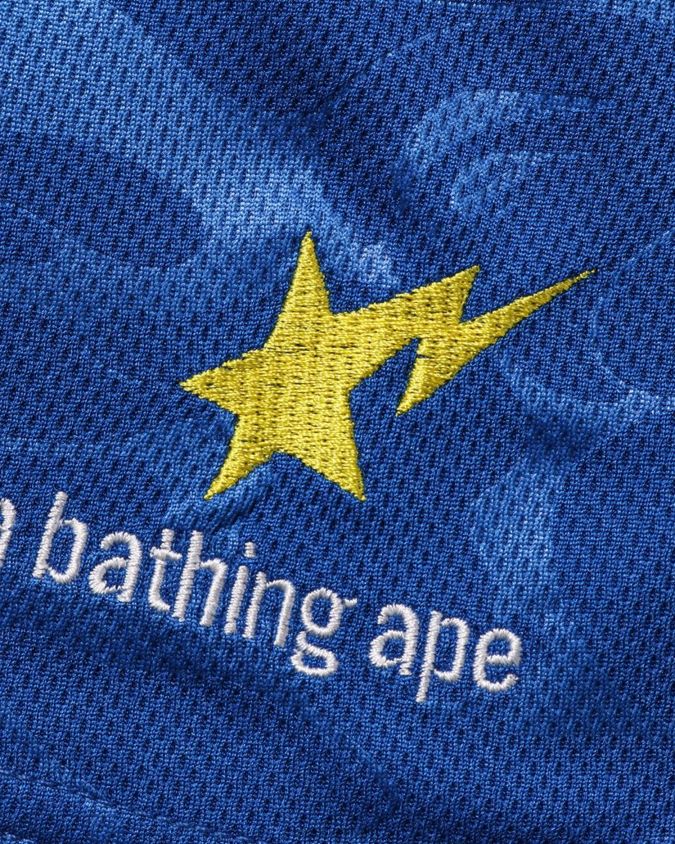 sininen miehet A Bathing Ape jalkapallopelishortsit 8HT2D8356
