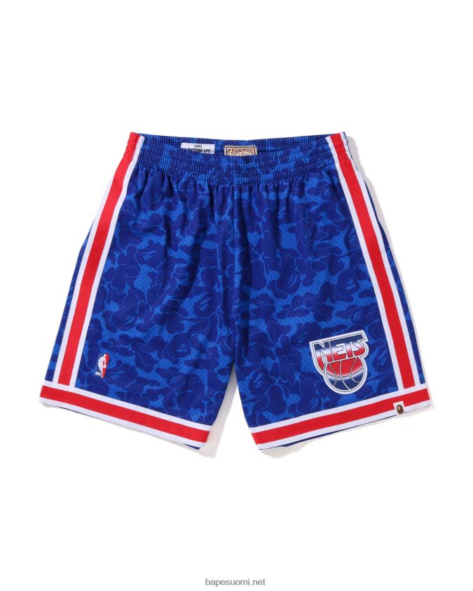 sininen miehet A Bathing Ape x m&n brooklyn nets jerseyshortsit 8HT2D8373