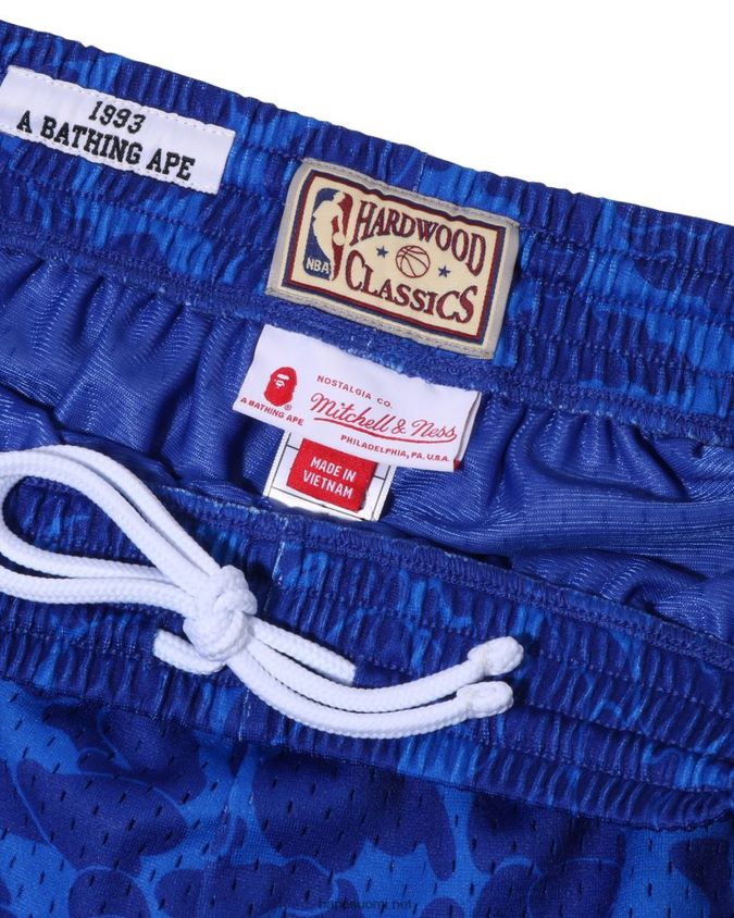 sininen miehet A Bathing Ape x m&n brooklyn nets jerseyshortsit 8HT2D8373