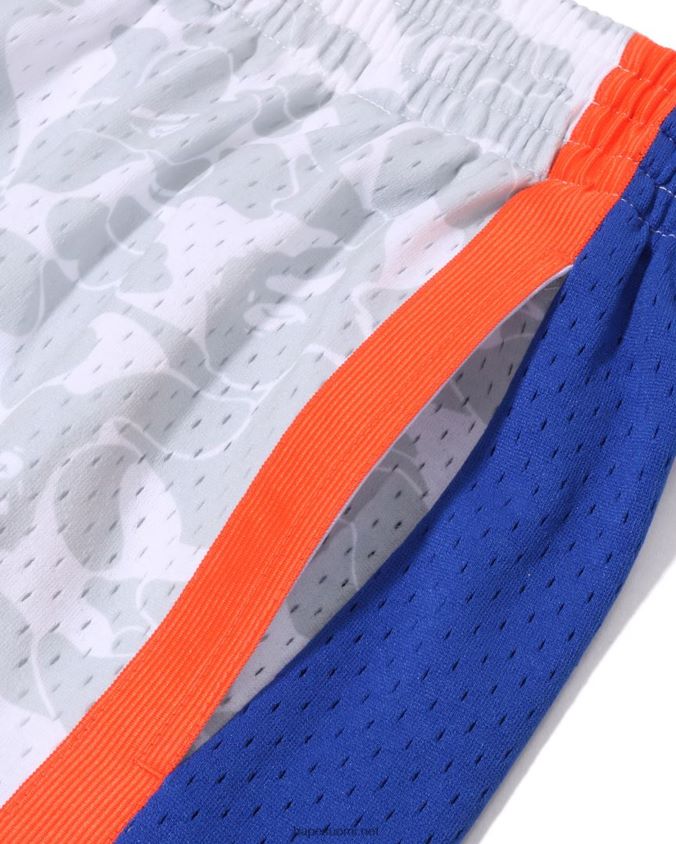 valkoinen miehet A Bathing Ape x m&n new york knicks jersey shortsit 8HT2D8377
