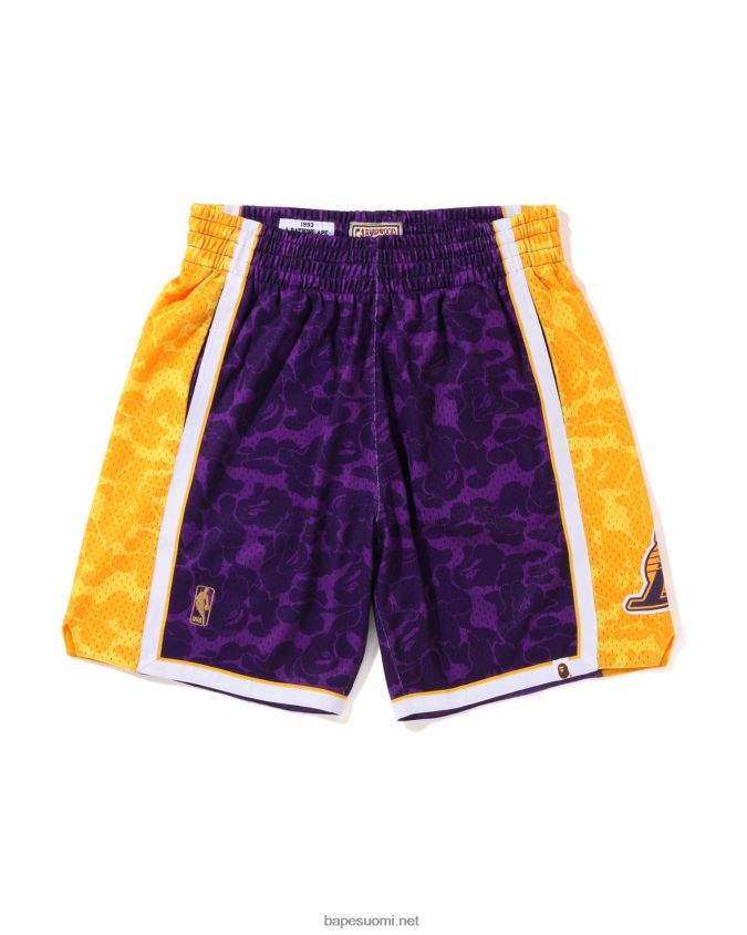 violetti miehet A Bathing Ape x m&n los angeles lakers jersey shortsit 8HT2D8361