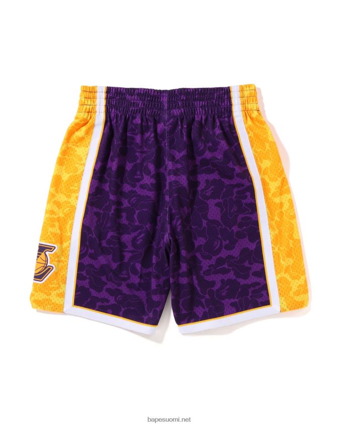 violetti miehet A Bathing Ape x m&n los angeles lakers jersey shortsit 8HT2D8361