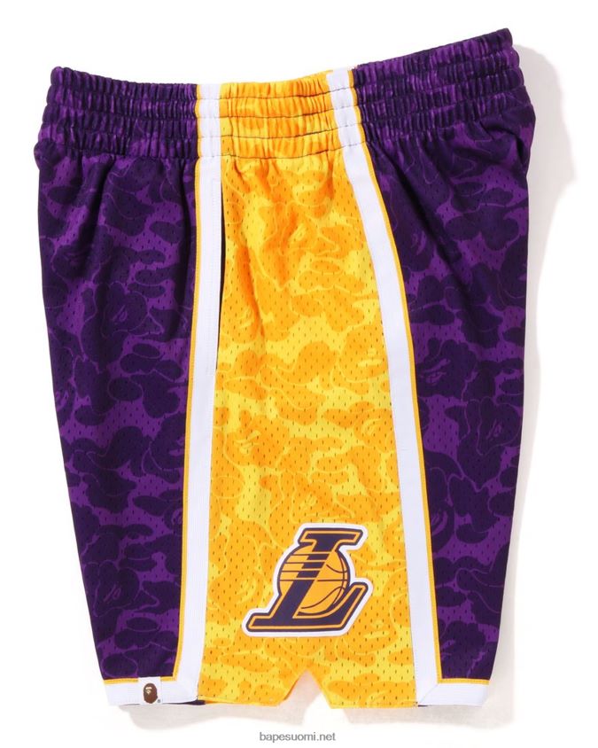 violetti miehet A Bathing Ape x m&n los angeles lakers jersey shortsit 8HT2D8361