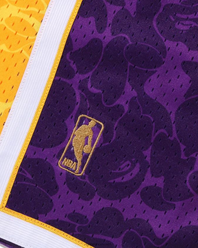violetti miehet A Bathing Ape x m&n los angeles lakers jersey shortsit 8HT2D8361