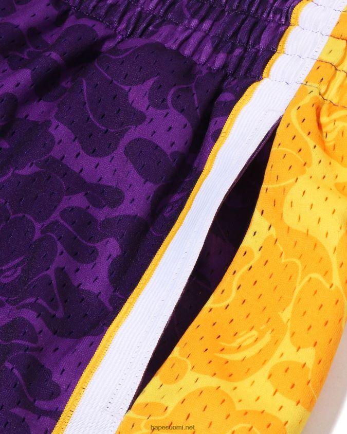 violetti miehet A Bathing Ape x m&n los angeles lakers jersey shortsit 8HT2D8361