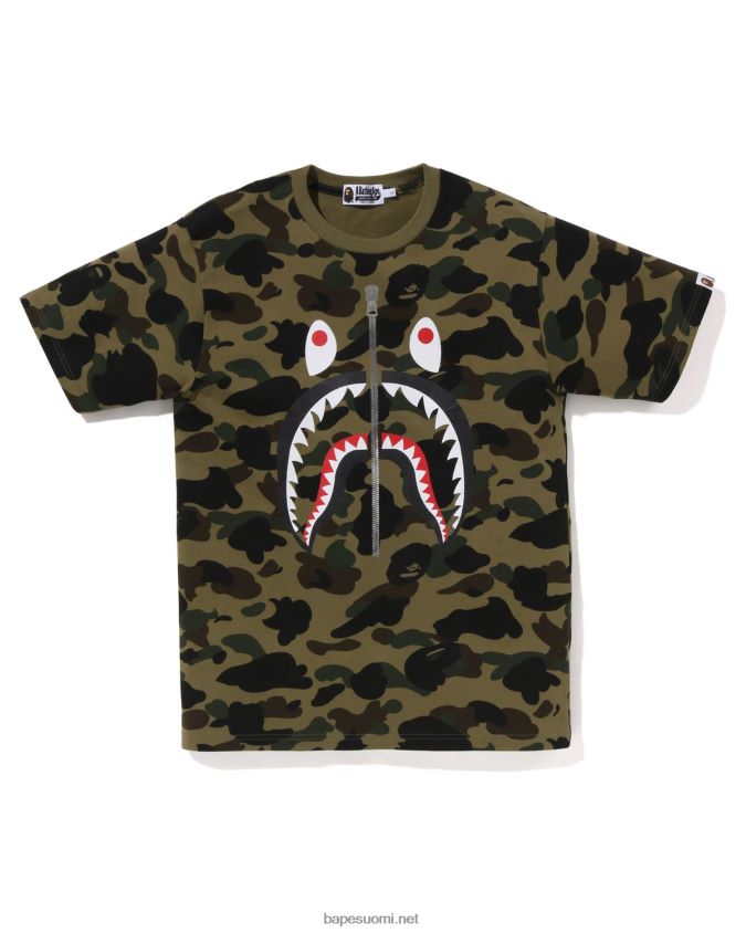 armeijan vihreä miehet A Bathing Ape 1. camo shark tee 8HT2D8240
