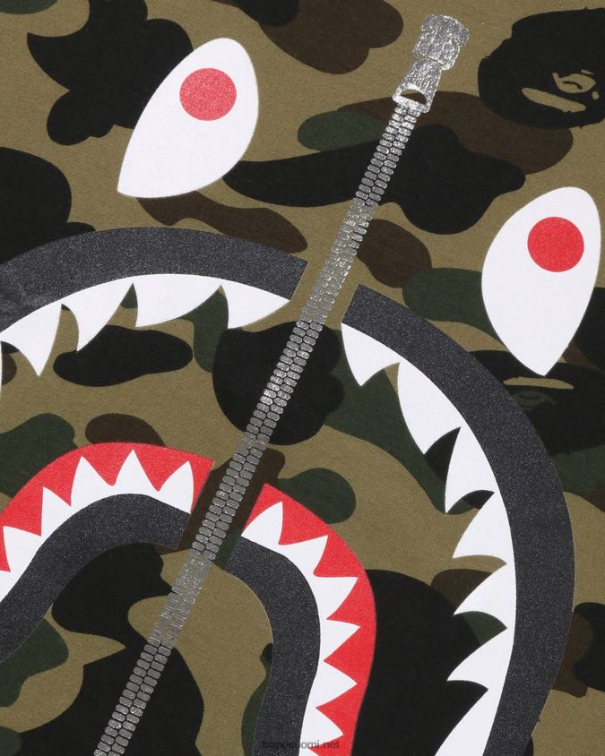 armeijan vihreä miehet A Bathing Ape 1. camo shark tee 8HT2D8240