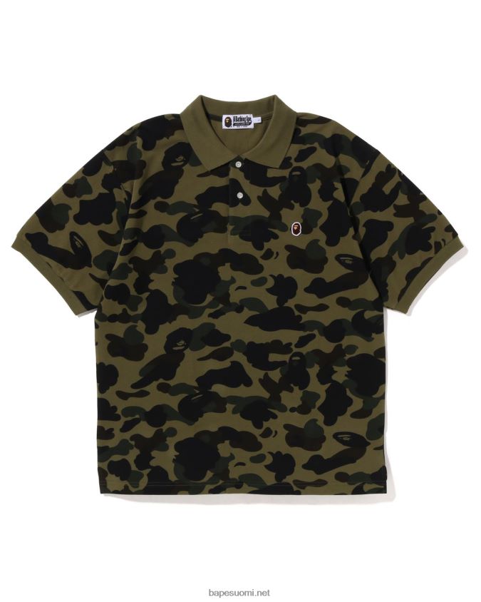 armeijan vihreä miehet A Bathing Ape 1. camo yhden pisteen rento istuvuus poolo 8HT2D85