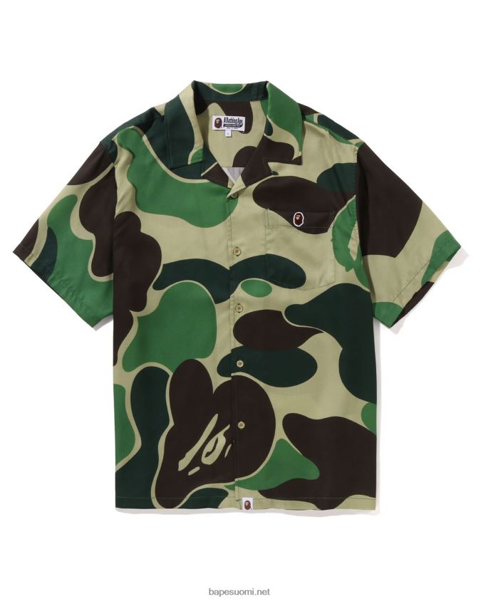 armeijan vihreä miehet A Bathing Ape abc camo avoin kauluspaita 8HT2D8121