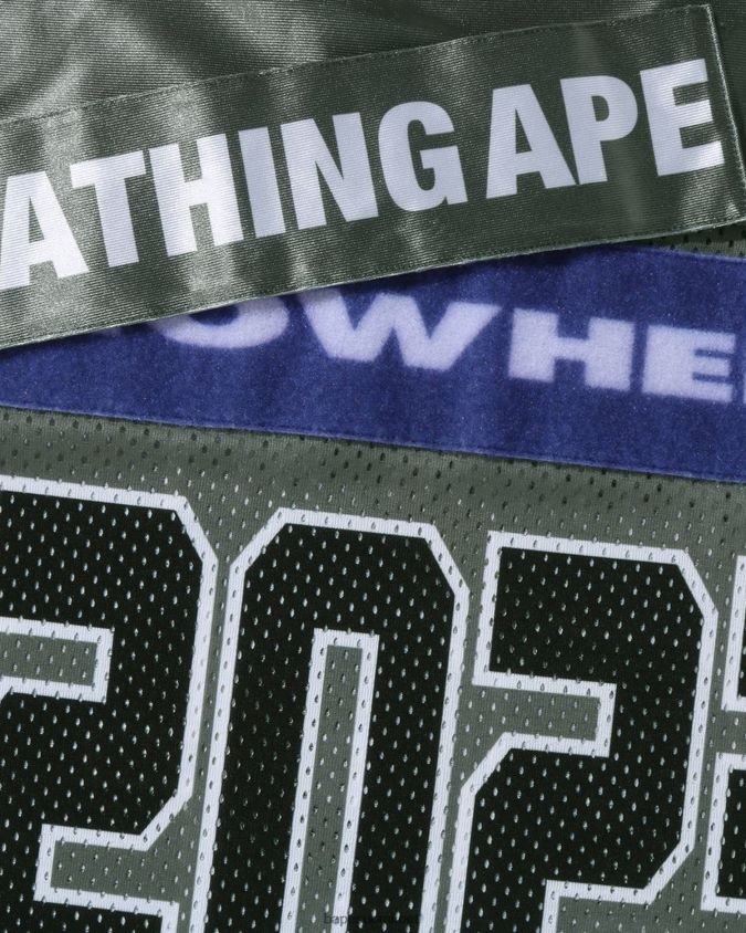 harmaa miehet A Bathing Ape jalkapallopaita 8HT2D8169
