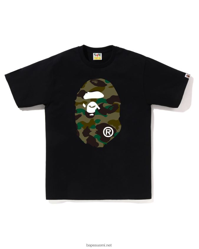 musta miehet A Bathing Ape 1. camo big head t-paita 8HT2D81