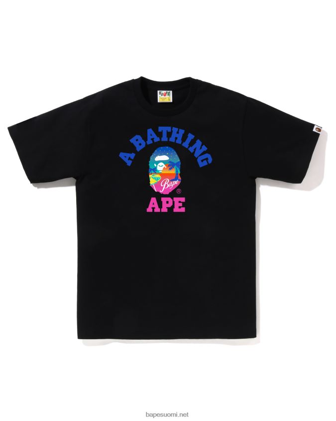 musta miehet A Bathing Ape auringonlaskun ranta t-paita 8HT2D869