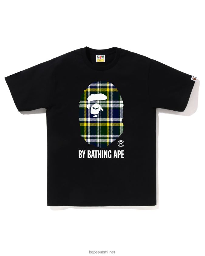 musta miehet A Bathing Ape check t-paita 8HT2D8143