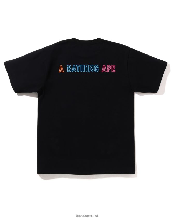 musta miehet A Bathing Ape halloween neon meksikolainen kallo t-paita 8HT2D8378
