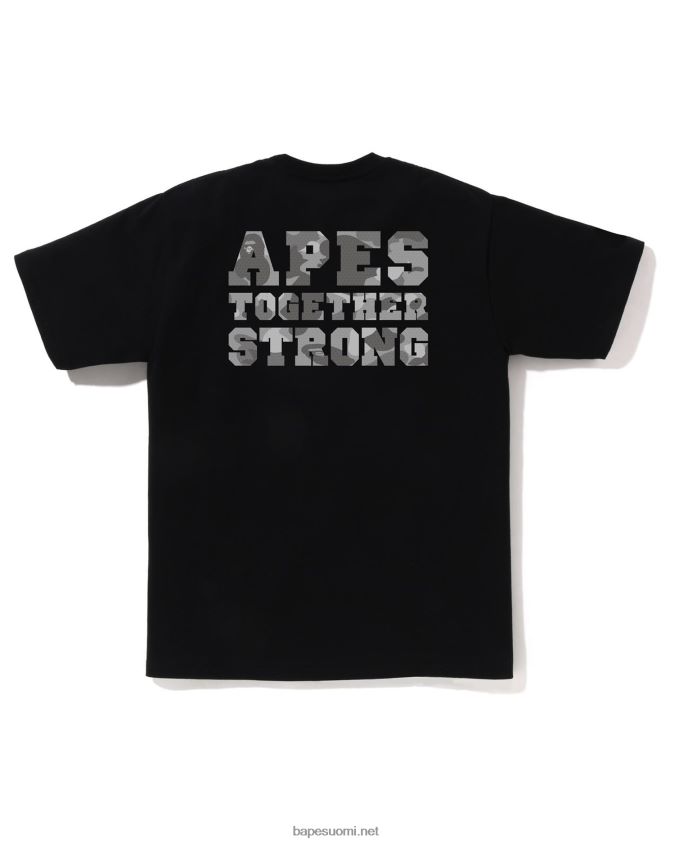 musta miehet A Bathing Ape hunajakenno camo college ats tee 8HT2D8263