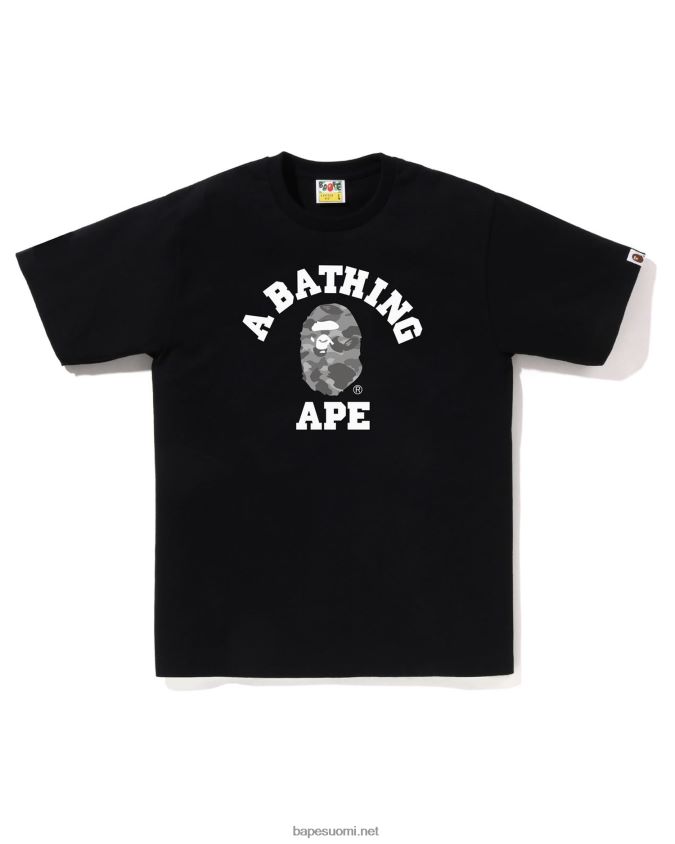 musta miehet A Bathing Ape hunajakenno camo college t-paita 8HT2D880