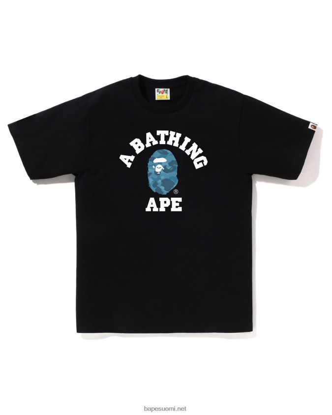 musta miehet A Bathing Ape hunajakenno camo college t-paita 8HT2D881