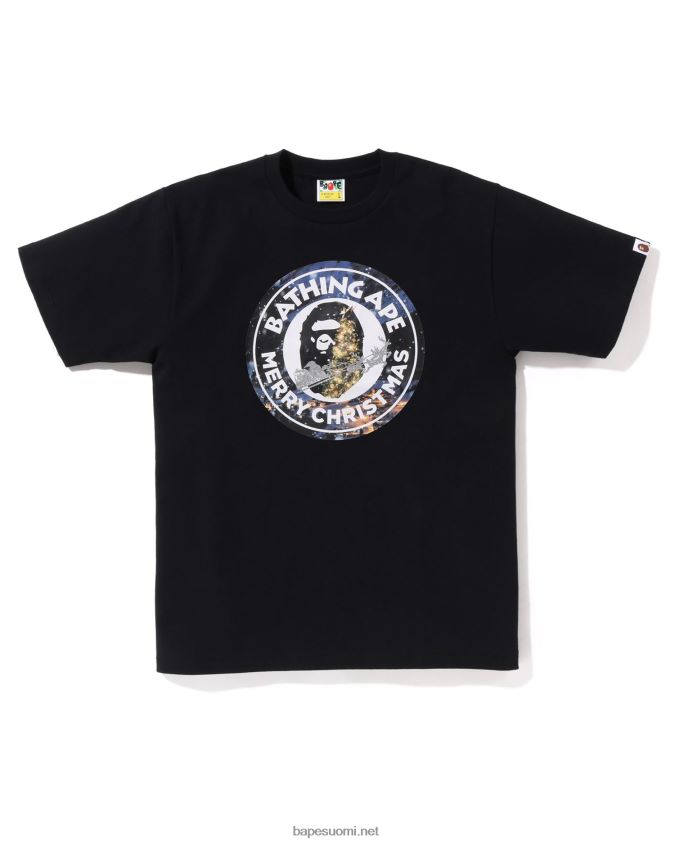 musta miehet A Bathing Ape joulu kiireinen työpaidan kanssa 8HT2D8138