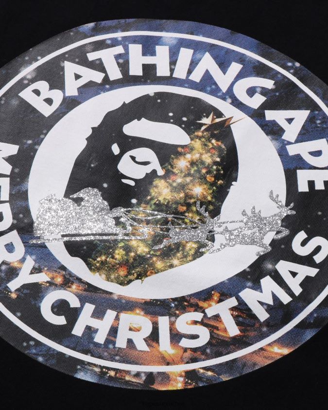 musta miehet A Bathing Ape joulu kiireinen työpaidan kanssa 8HT2D8138