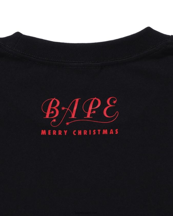 musta miehet A Bathing Ape joulu kiireinen työpaidan kanssa 8HT2D8138