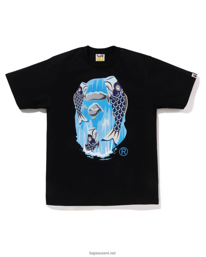 musta miehet A Bathing Ape koinobori vesiputous pään tee 8HT2D8111
