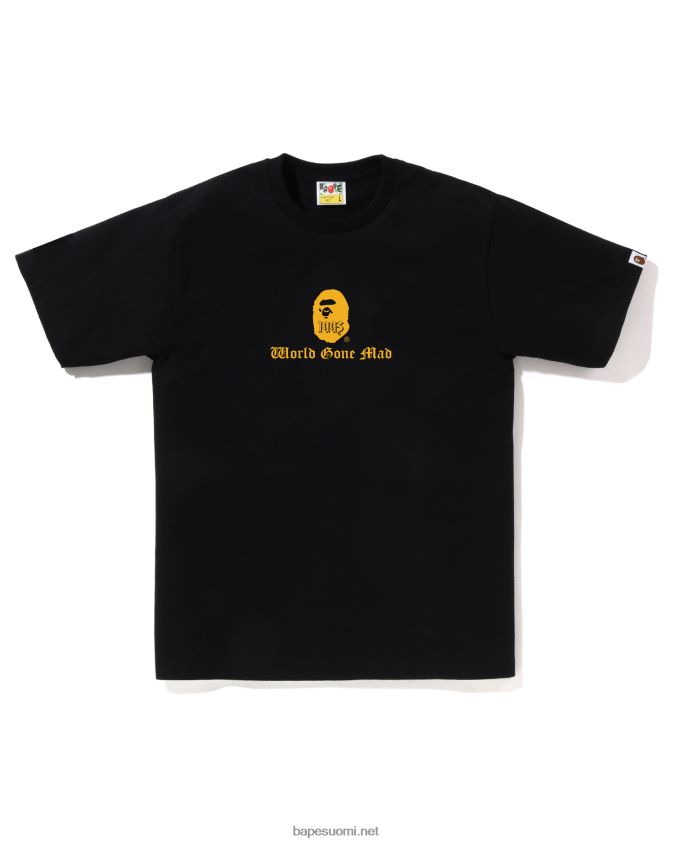 musta miehet A Bathing Ape logo T-paita 8HT2D836