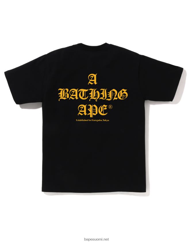 musta miehet A Bathing Ape logo T-paita 8HT2D836