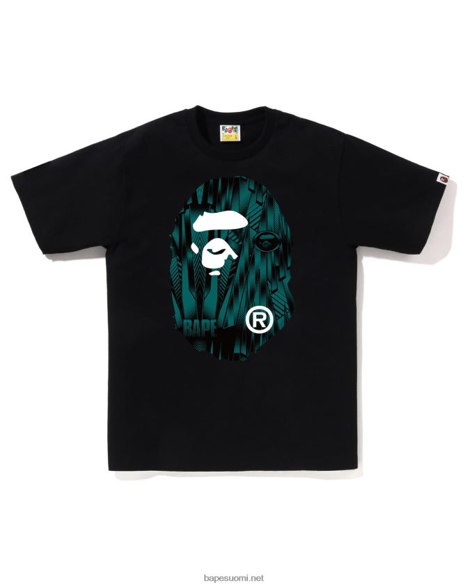 musta miehet A Bathing Ape nopeuskilpailija iso pää T-paita 8HT2D8267