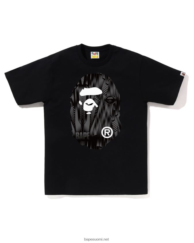 musta miehet A Bathing Ape nopeuskilpailija iso pää T-paita 8HT2D8268