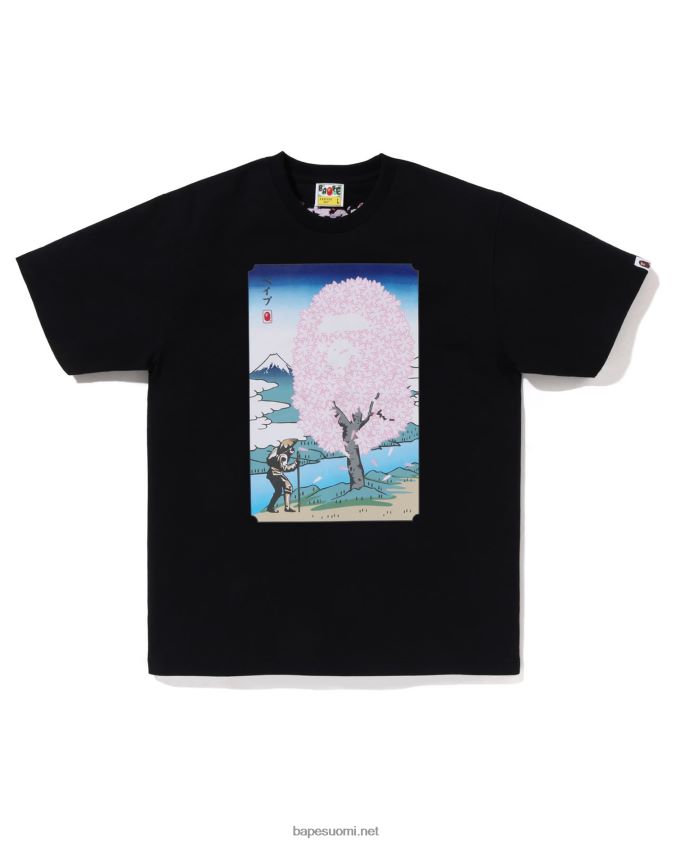musta miehet A Bathing Ape sakura tee 8HT2D8216