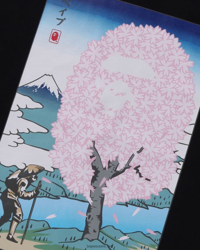 musta miehet A Bathing Ape sakura tee 8HT2D8216