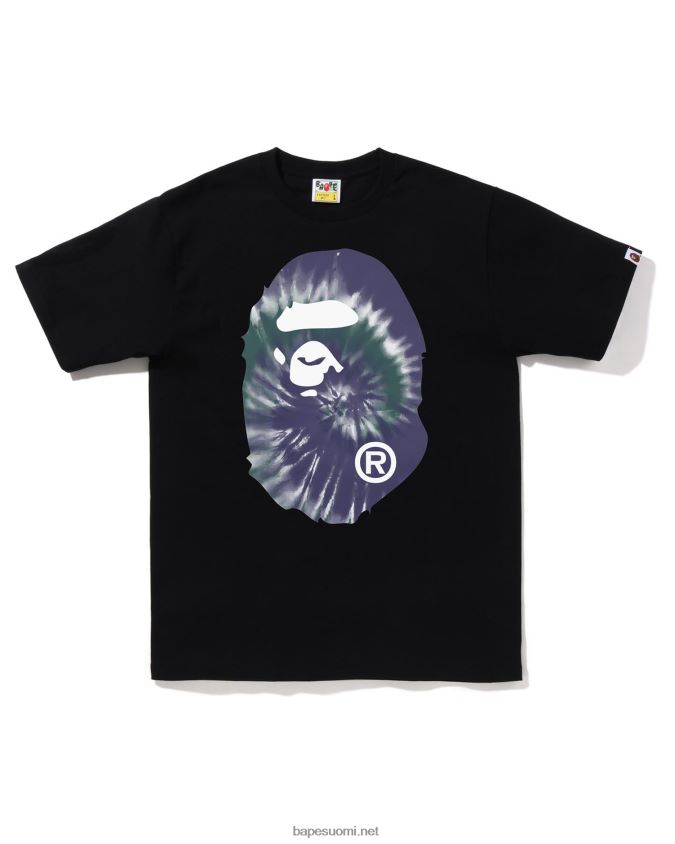 musta miehet A Bathing Ape solmittava iso pää T-paita 8HT2D8380