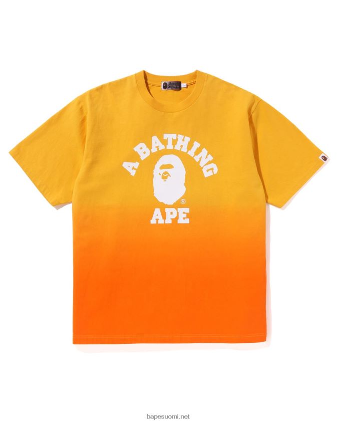 oranssi miehet A Bathing Ape college gradation relaxed fit t-paita 8HT2D8176