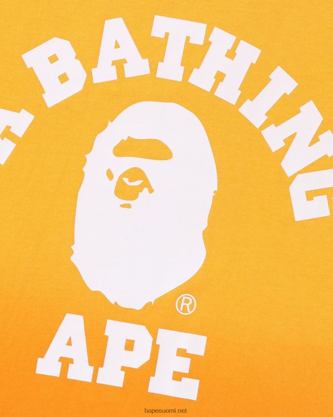 oranssi miehet A Bathing Ape college gradation relaxed fit t-paita 8HT2D8176