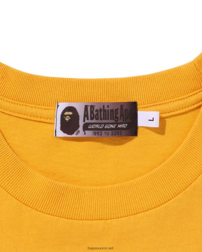 oranssi miehet A Bathing Ape college gradation relaxed fit t-paita 8HT2D8176